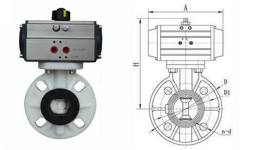 氣動(dòng)PP蝶閥結(jié)構(gòu)
